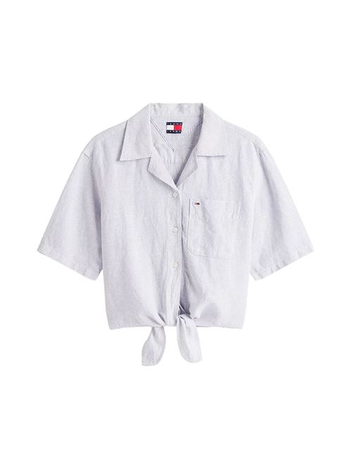 Camicia donna azzurra misto lino Tommy Jeans | DW0DW202860A8